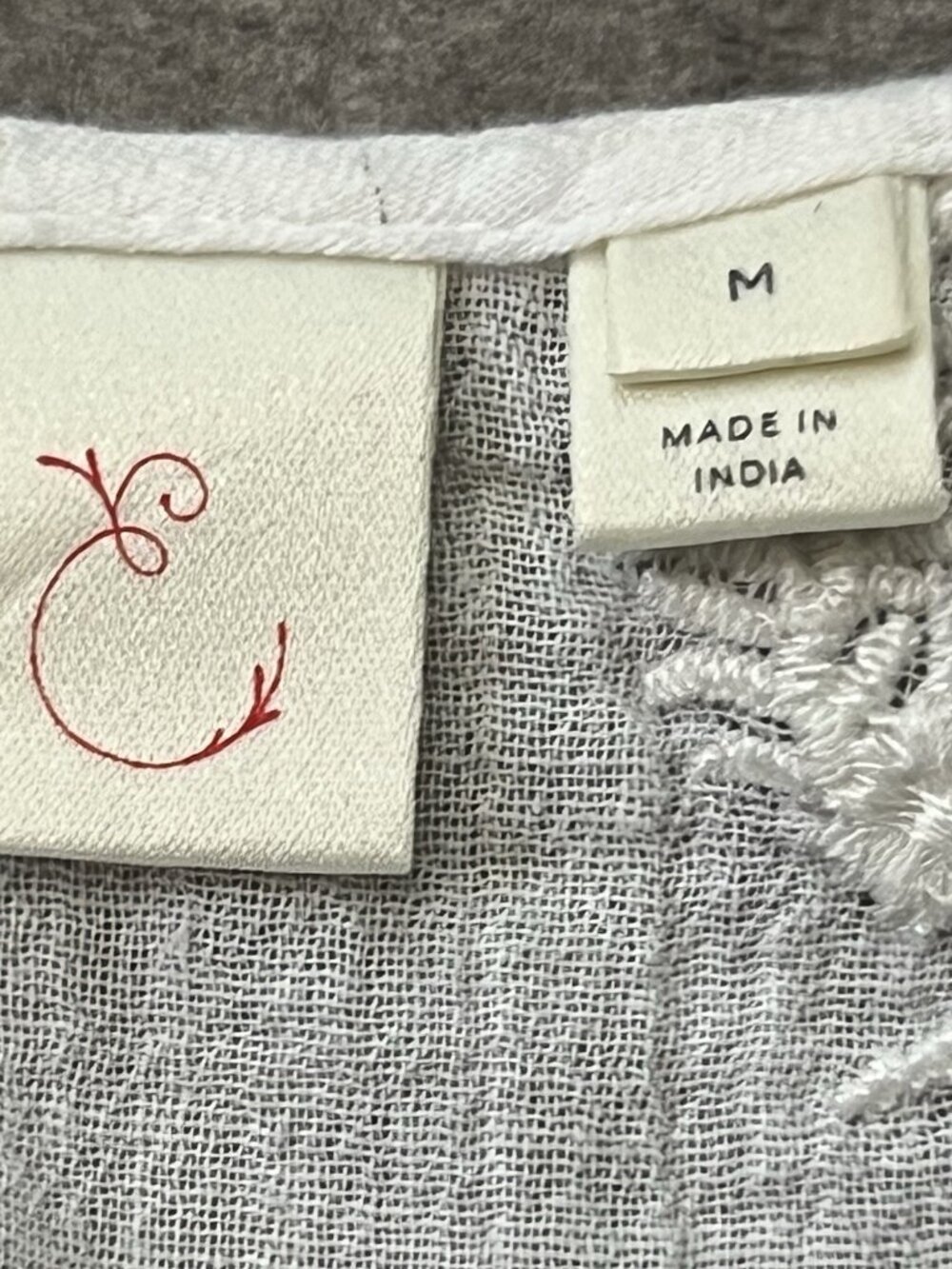 Anthropologie Women’s Eloise Top Size Medium White Pink Boho Babydoll Feminine - Picture 4 of 7